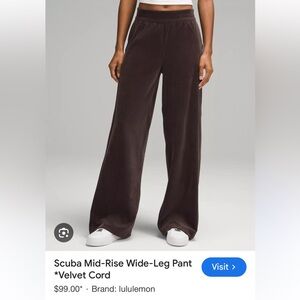Lululemon scuba - velvet cord - sweatpants wide leg